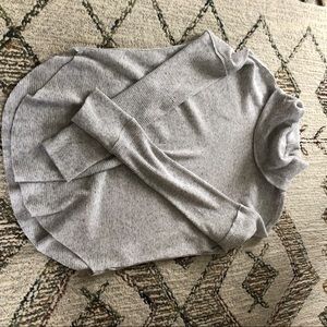 GREY TNA waffle turtleneck long sleeve